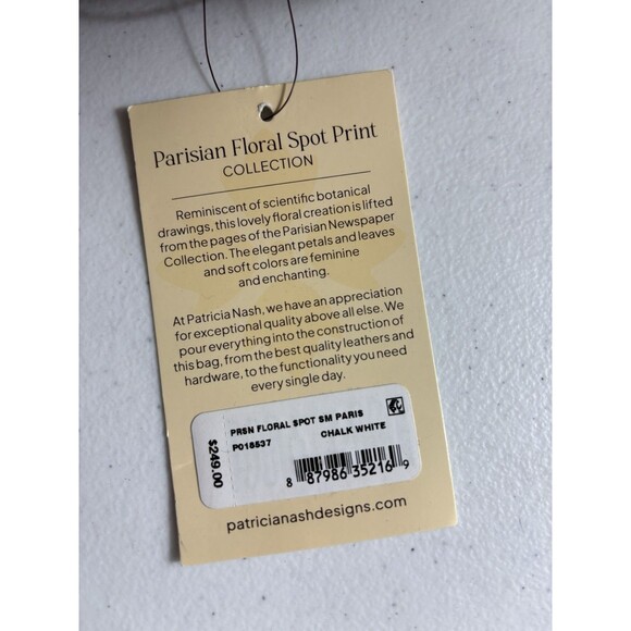 Patricia Nash Bag Paris Satchel Parisian Floral Spot Print Cream w Tassel Strap - Picture 11 of 14